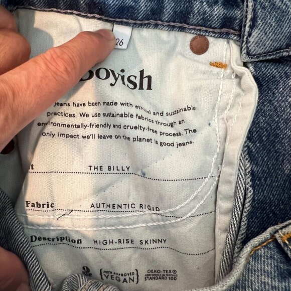 Boyish The BILLY Rigid High Rise Skinny Jeans Sz 26 in GREAT DICTATOR - Picture 6 of 11